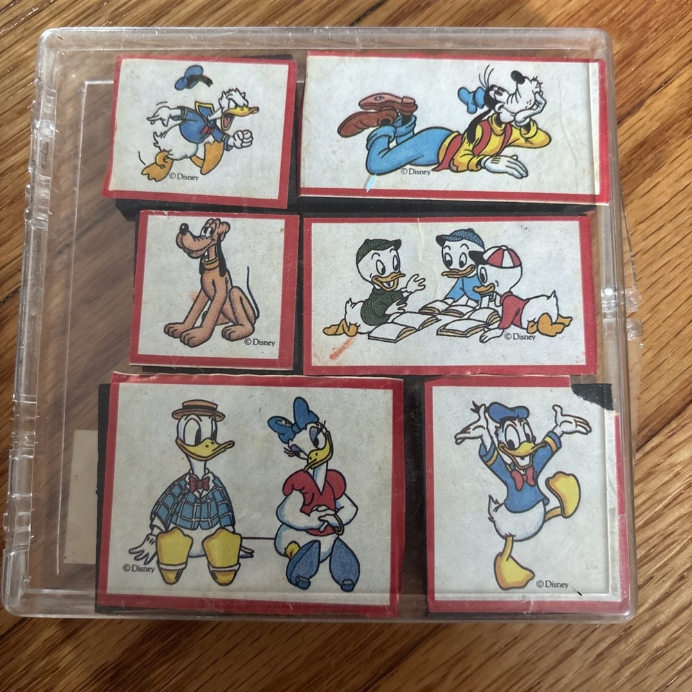Disney Favorites Rubber Stamp Set of‎ 6 Vintage Disney's  Donald Goofy Pluto +